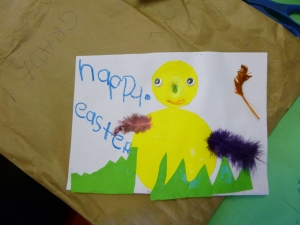 We made the cutest Easter cards with our learners the other day! 